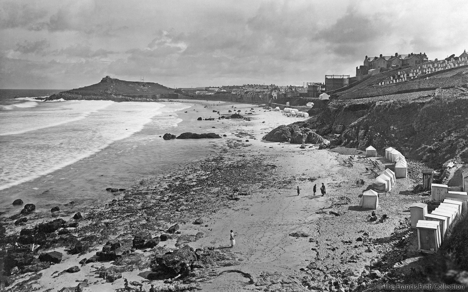 Porthmeor and The Island, 1922. Image courtesy of the Francis Frith collection.