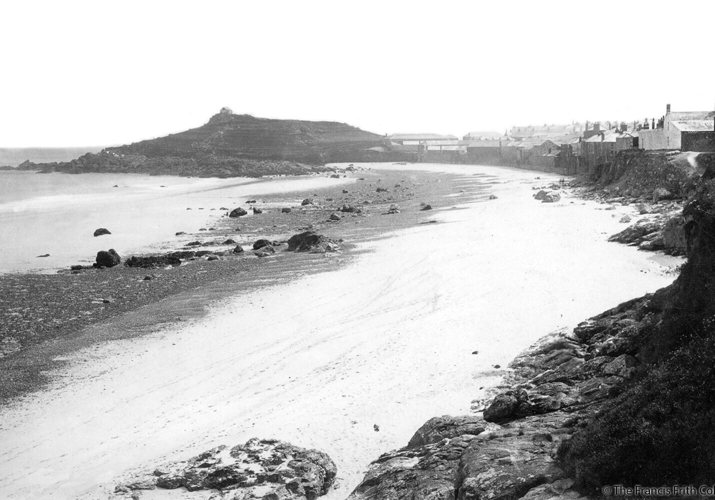 Porthmeor and The Island, 1890. Image courtesy of the Francis Frith collection.